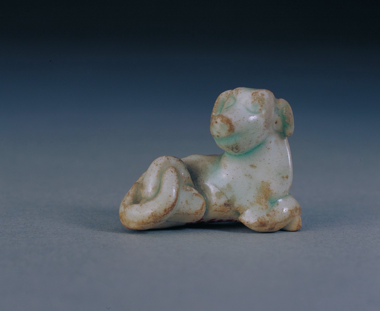 图片[1]-Green and white glazed dog-China Archive